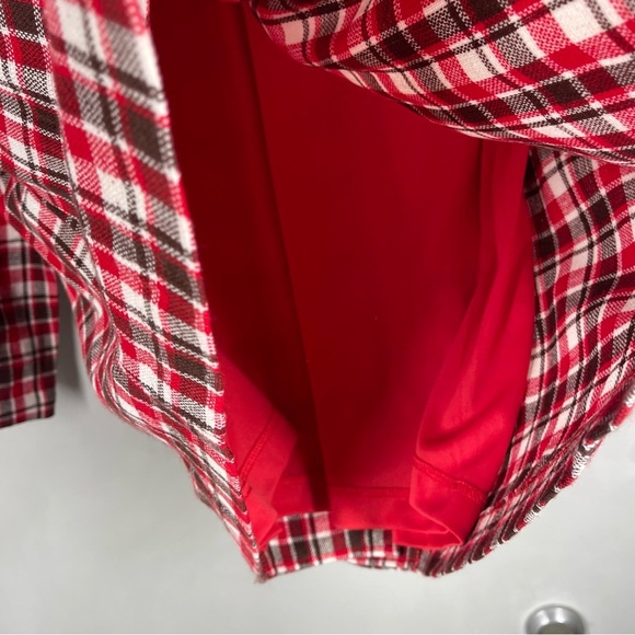 DB Sport Women's Size M Plaid Coat Red Brown Black NWT Made In The USA - Picture 9 of 12